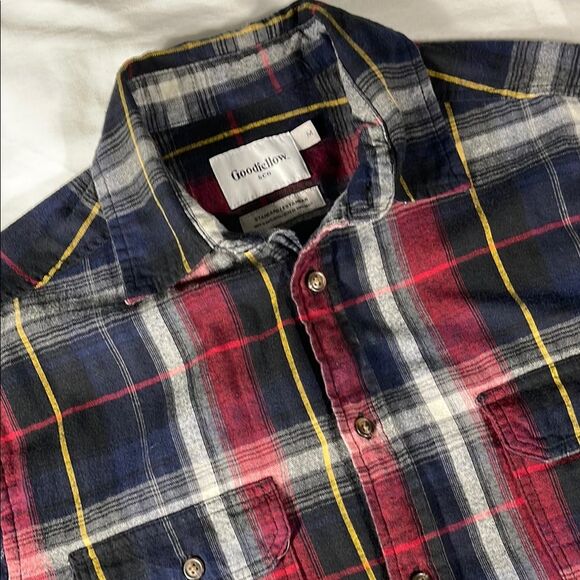 Goodfellow mens multicolor plaid flannel long sleeve button down shirt - size M - Picture 1 of 8